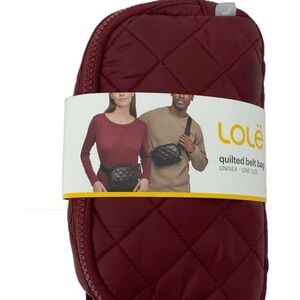 Lole Quilted Belt Bag in Deep Red